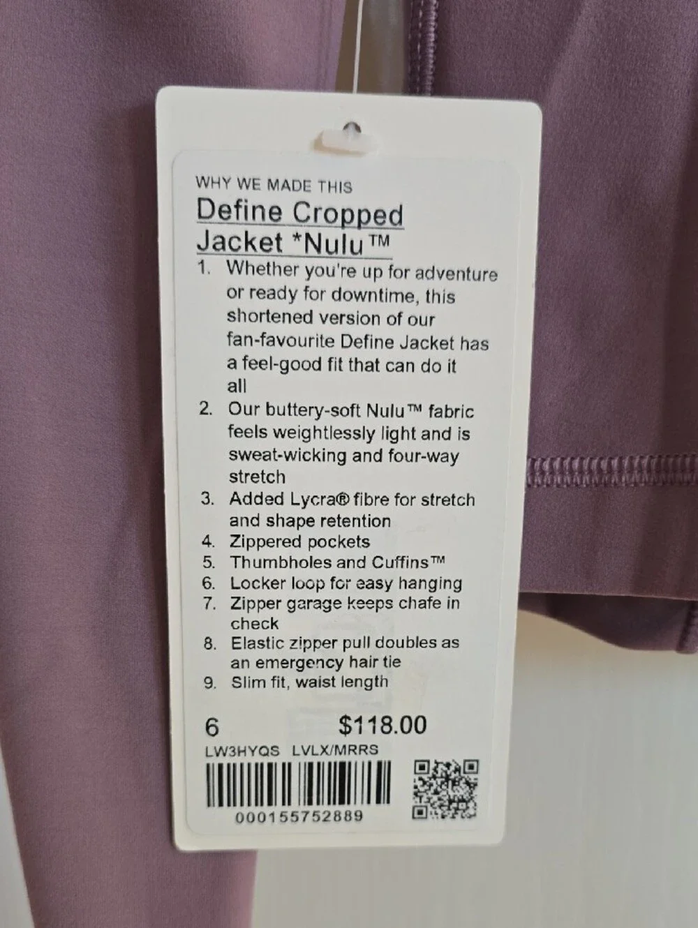 Lululemon define cropped Nulu